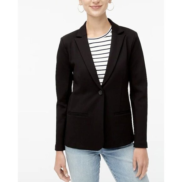 J. Crew Factory Women's  Ponte Work Blazer AS336 Black 4 - Picture 1 of 4